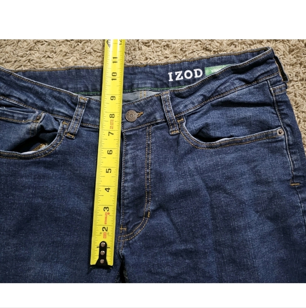 Izod Jeans Y2k Vintage Classic Straight Mens 34x27 Blue Preppy Grunge - Picture 8 of 9